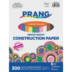 Construction Paper*Prang Smart Stack 9" x 12" Construction Paper, Assorted Colors, 300 Sheets/Pack (PCON01300)