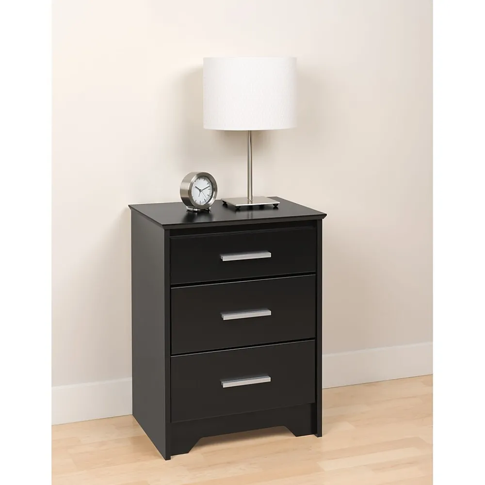 Storage Cabinets*Prepac ™ 27" Coal Harbor 3 Drawer Tall Nightstand, Black