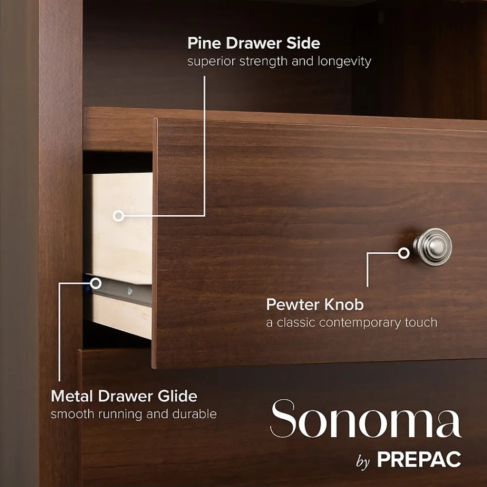 Storage Cabinets*Prepac 29" Monterey 6 Drawer Dresser, Cherry (CDC-6330-K)