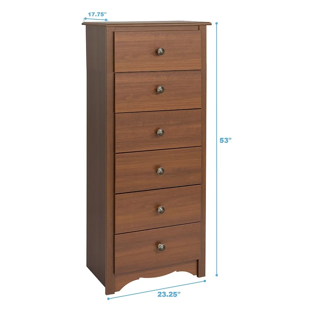 Storage Cabinets*Prepac ™ 53.25" Monterey Tall 6 Drawer Chest, Cherry