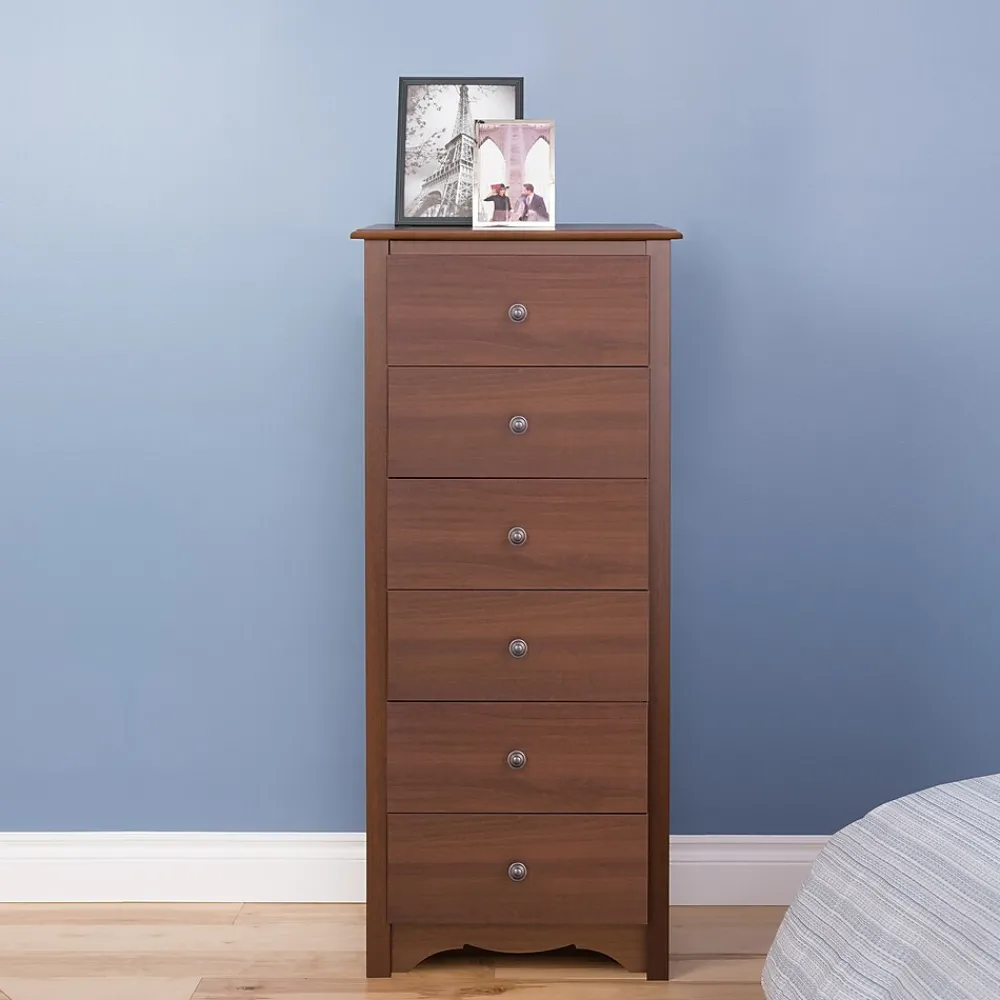 Storage Cabinets*Prepac ™ 53.25" Monterey Tall 6 Drawer Chest, Cherry