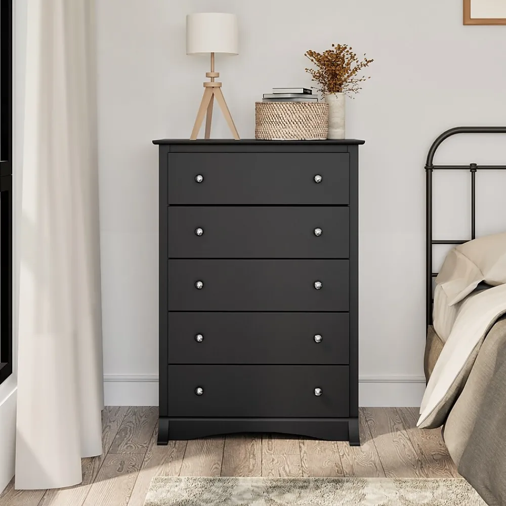 Storage Cabinets*Prepac 44.75" Sonoma 5 Drawer Chest, Black (BDC-3345-K)
