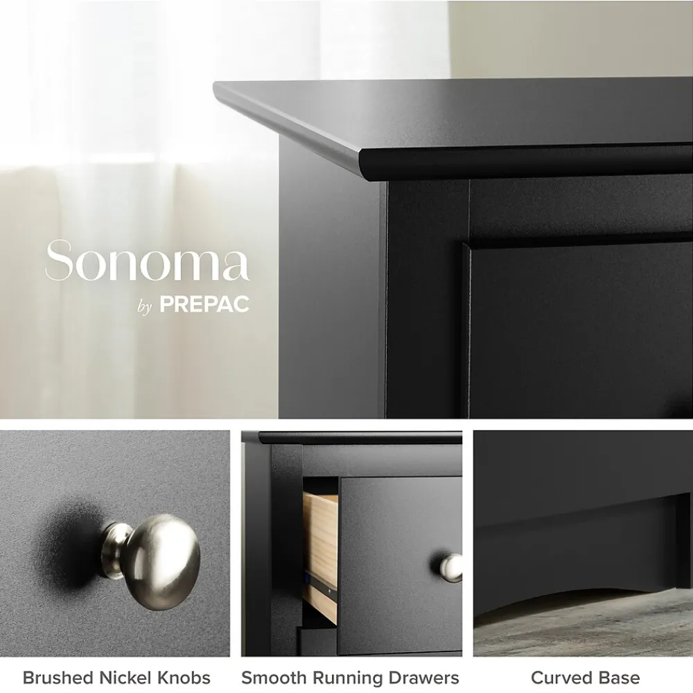 Storage Cabinets*Prepac 29" Sonoma 6 Drawer Dresser, Black (BDC-6330-K)