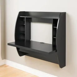 Computer Desks*Prepac 42'' W L-Shape Metal Contemporary Wall Mounted Desk, Black (BEHW-0200-1)