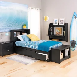 Computer Desks*Prepac 42'' W L-Shape Metal Contemporary Wall Mounted Desk, Black (BEHW-0200-1)