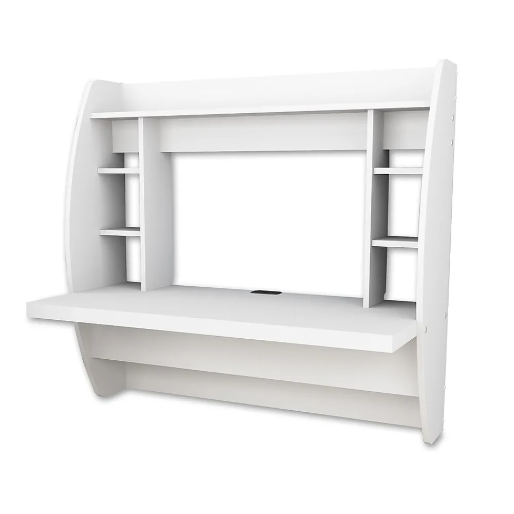 Computer Desks*Prepac 42" Wall Mounted Floating Desk with Storage, White (WEHW-0200-1)