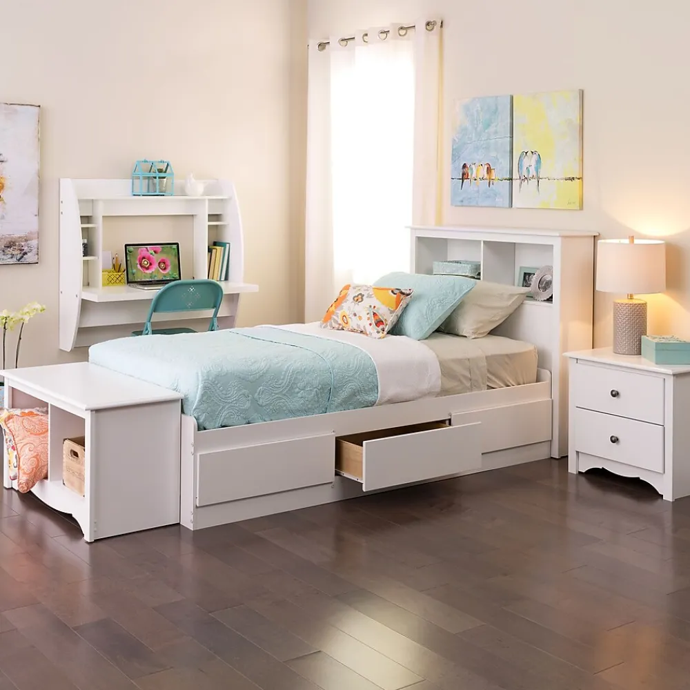 Computer Desks*Prepac 42" Wall Mounted Floating Desk with Storage, White (WEHW-0200-1)