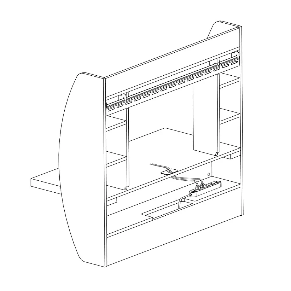 Computer Desks*Prepac 42" Wall Mounted Floating Desk with Storage, White (WEHW-0200-1)