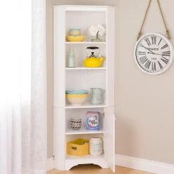 Storage Cabinets*Prepac Elite White Tall 1-Door Corner Storage Cabinet (WSCC-0604-1)