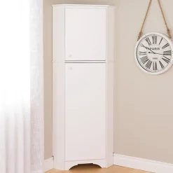 Storage Cabinets*Prepac Elite White Tall 2-Door Corner Storage Cabinet (WSCC-0605-1)