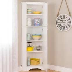 Storage Cabinets*Prepac Elite White Tall 2-Door Corner Storage Cabinet (WSCC-0605-1)