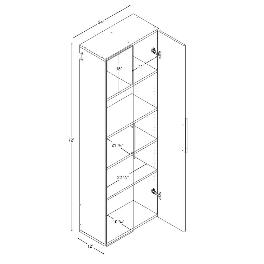 Storage Cabinets*Prepac ™ HangUps 24" Laminate Large Storage Cabinet, Light Gray