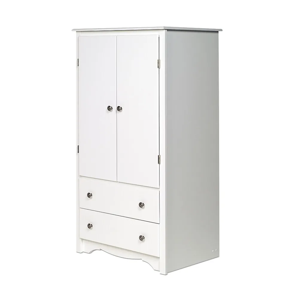 Storage Cabinets*Prepac ™ Monterey Composite Wood 2 Door 2 Drawer Armoire, White
