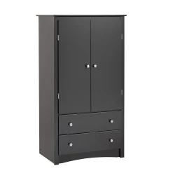 Storage Cabinets*Prepac ™ Sonoma Composite Wood 2 Drawer Armoire, Black