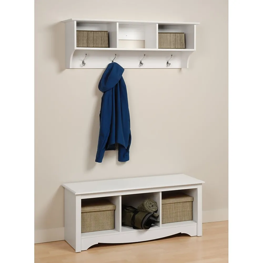 Shelving*Prepac ™ Sonoma Entryway Cubbie Shelf, 48" x 11.5", White