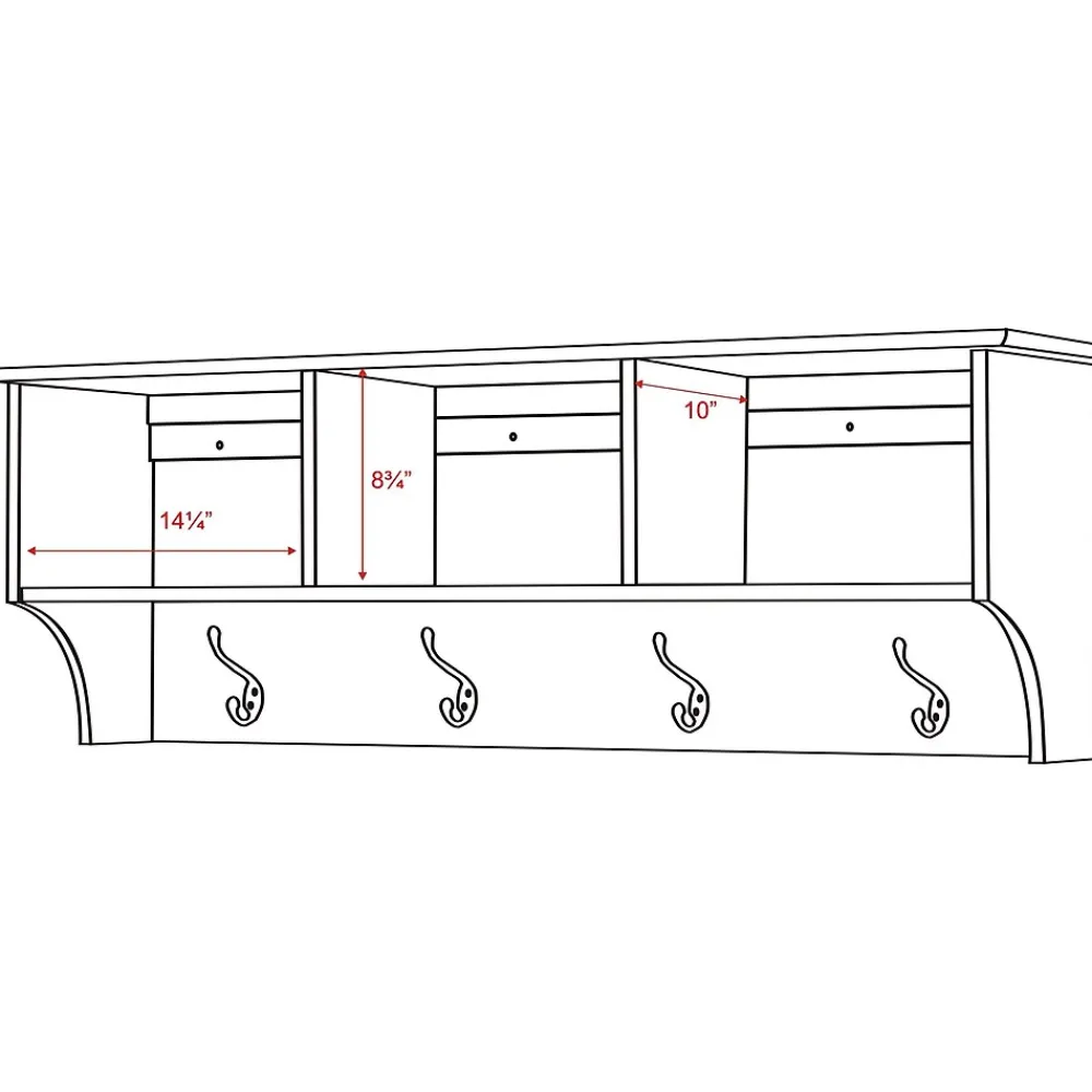 Shelving*Prepac ™ Sonoma Entryway Cubbie Shelf, 48" x 11.5", White