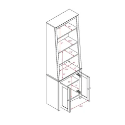 Bookcases*Prepac ™ Tall Slant Back Bookcase With 2 Shaker Doors, Espresso