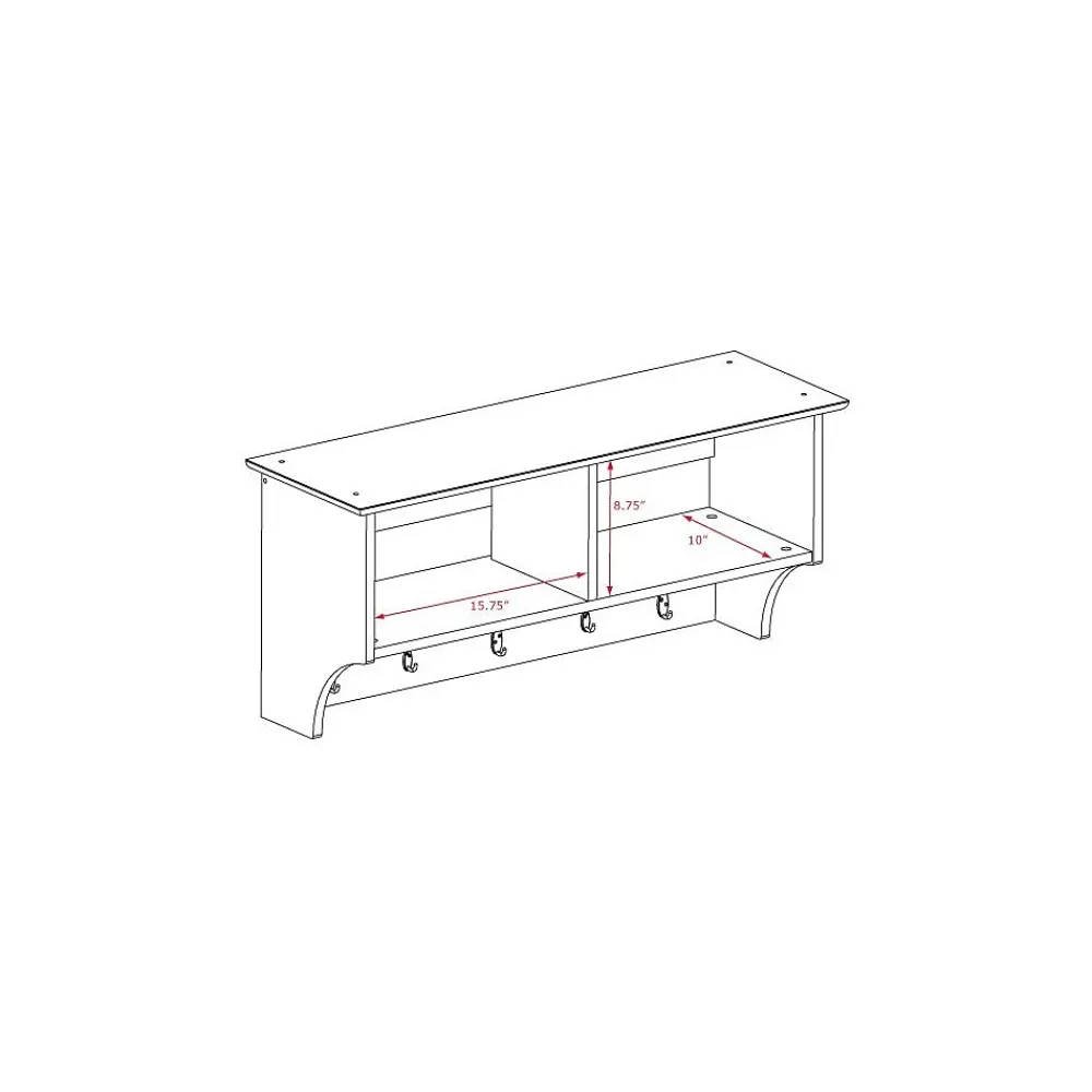 Shelving*Prepac ™ Wide Hanging Entryway Shelf, 36" x 11.5", White (WEC-3616)