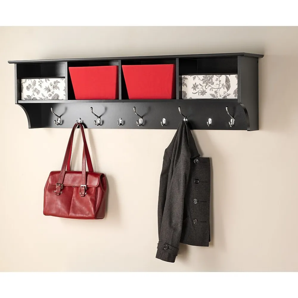 Shelving*Prepac ™ Wide Hanging Entryway Shelf, 60" x 11.5", Black