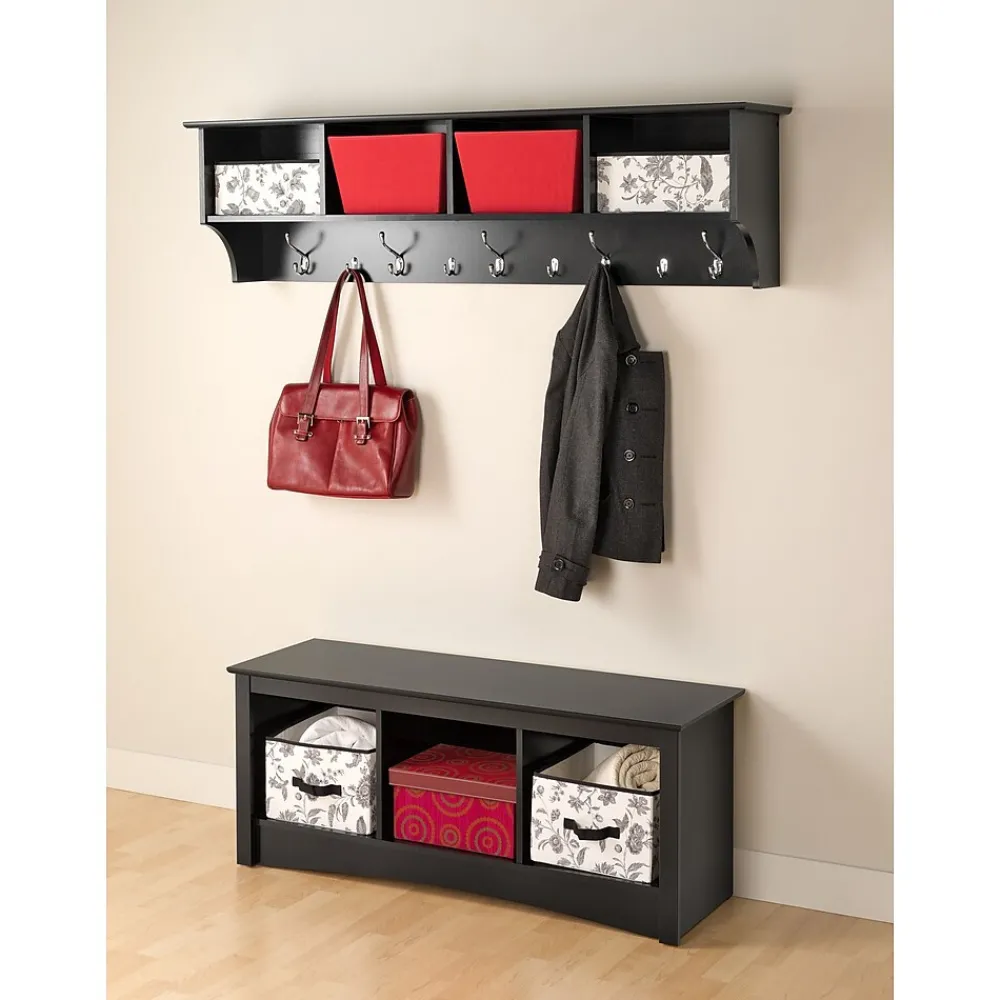 Shelving*Prepac ™ Wide Hanging Entryway Shelf, 60" x 11.5", Black