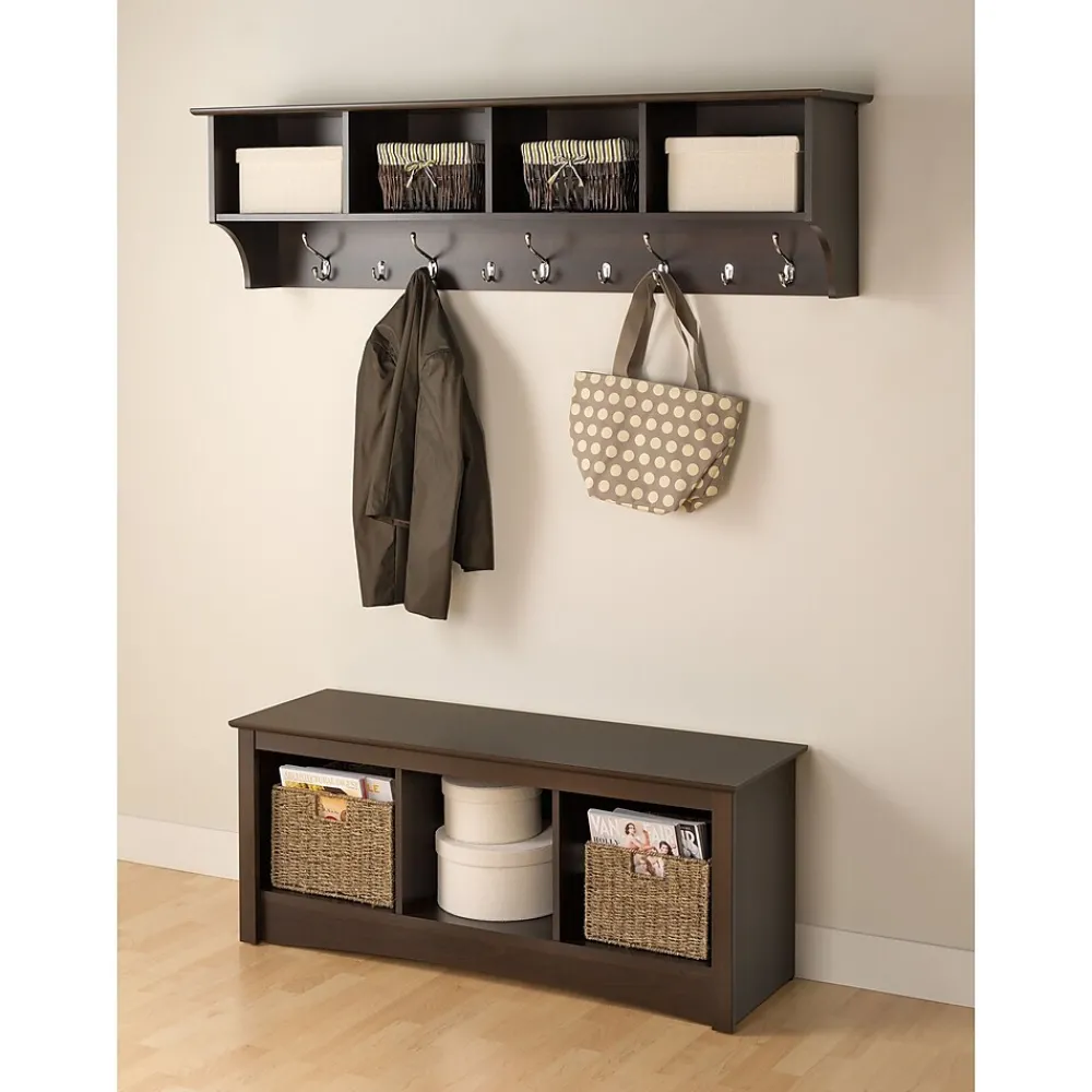 Shelving*Prepac ™ Wide Hanging Entryway Shelf, 60" x 11.5", Espresso