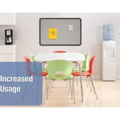 Bulletin*Quartet Contour Fabric Bulletin Board, Black Frame, 3'H x 4'W (7694G)