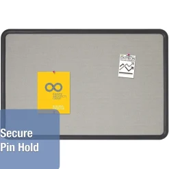 Bulletin*Quartet Contour Fabric Bulletin Board, Black Frame, 2'H x 3'W (7693G)