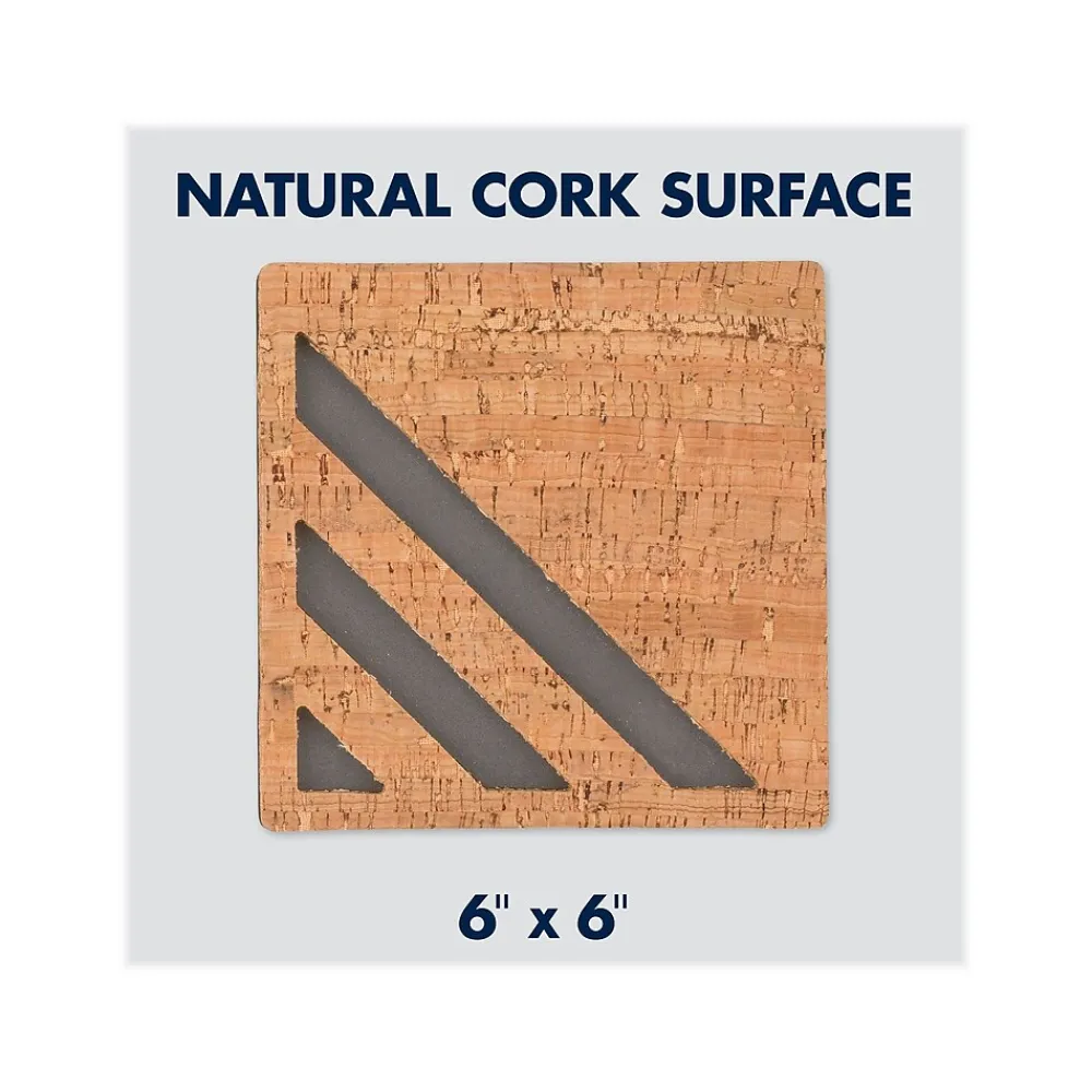 Bulletin*Quartet Cork and EVA Foam Tiles, 0.5' x 0.5', 2/Pack (Q190606F00-STPR)