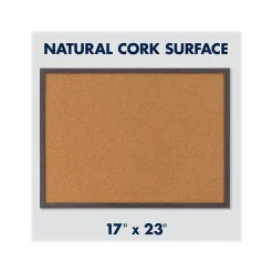 Bulletin*Quartet Cork Bulletin Board, Gray Frame, 2' x 1.5' (Q192317W00-STPR)