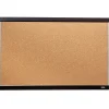 Bulletin*Quartet Cork Bulletin Board, Mahogany Finish and Aluminum Frame, 2'H x 3'W (ELANB2436A)