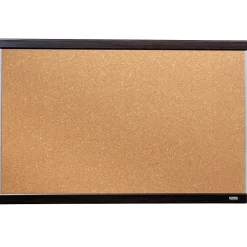 Bulletin*Quartet Cork Bulletin Board, Mahogany Finish and Aluminum Frame, 2'H x 3'W (ELANB2436A)