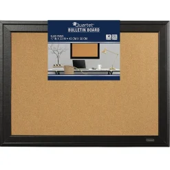 Bulletin*Quartet Cork Bulletin Board, Black Frame, 23'' x 17'' (79281)