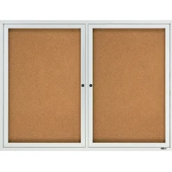 Bulletin*Quartet Cork Enclosed Board, Aluminum Frame, 3'H x 4'W (2364)