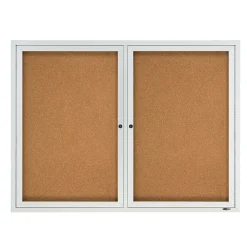 Bulletin*Quartet Cork Enclosed Board, Aluminum Frame, 3'H x 4'W (2364)