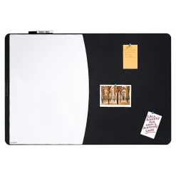 Bulletin*Quartet Designer Tack & Write Combination Dry-Erase Whiteboard, Plastic Frame, 3' x 2' (06545BK)