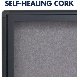 Bulletin*Quartet Fabric Enclosed Bulletin Board, Graphite Frame, 3'H x 4'W (2364L)