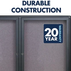 Bulletin*Quartet Fabric Enclosed Bulletin Board, Graphite Frame, 3'H x 4'W (2364L)