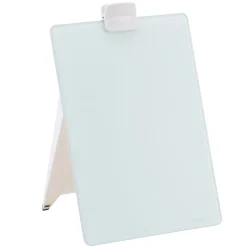 Dry Erase*Quartet Glass Dry-Erase Desktop Easel, White Surface, Frameless, 9"W x 11"H (GDE119)
