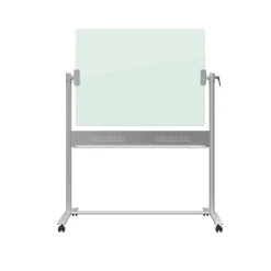 Dry Erase*Quartet Infinity Magnetic Glass Dry-Erase Mobile Presentation Whiteboard Easel, Silver Base, 3' x 4' (ECM43G)