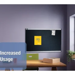 Bulletin*Quartet Prestige Foam Bulletin Board, Aluminum Frame, 2'H x 3'W (QTB343A)