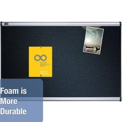 Bulletin*Quartet Prestige Foam Bulletin Board, Aluminum Frame, 3'H x 4'W (B344A)