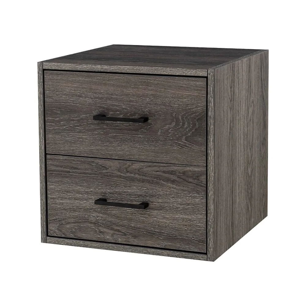 Storage Cabinets*QUUBs 15.75" Drawer Cabinet with 2 Drawers, Weathered Gray (G115002500)