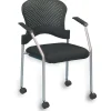 Folding & Stacking*RAYNOR GROUP Raynor Eurotech Fabric Seat Breeze 4 Leg Side Chair, with Caster, Grey, 2/Carton