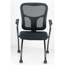 Folding & Stacking*RAYNOR GROUP Raynor Eurotech Fabric Seat Flip Nesting Chair, with Arm, Black, 2/Carton