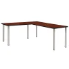 L-Desks*Regency Kee 66" L-Desk with 42" Return, Cherry/Chrome (ML662442CHBPCM)
