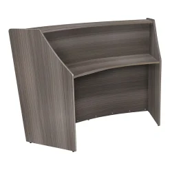 Office Desks*Regency Marque 72"W Curved Reception Desk Workstation, (77290GY) Driftwood Gray