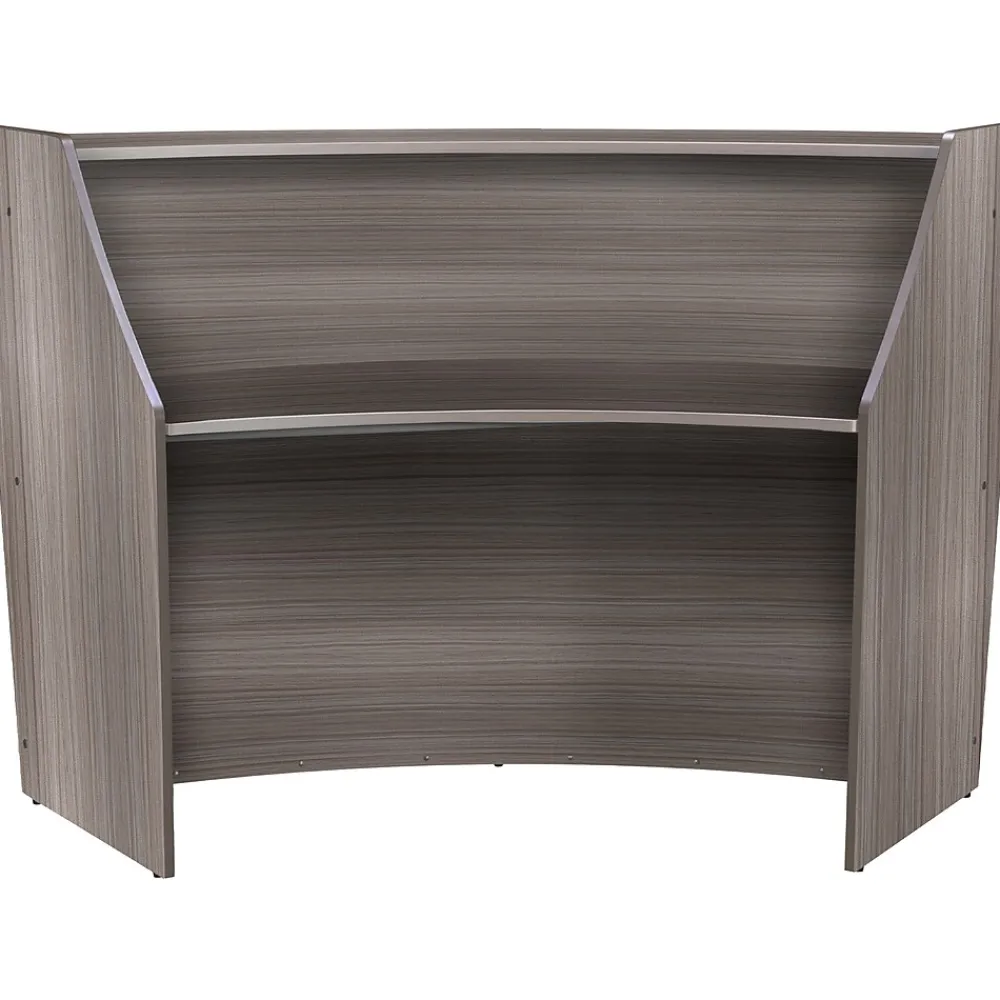 Office Desks*Regency Marque 72"W Curved Reception Desk Workstation, (77290GY) Driftwood Gray