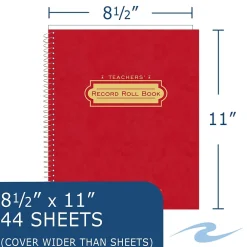 Grade Books*Roaring Spring Paper Products Teacher's Record Roll Books, 8.5" x 11", 44 Sheets (72900)