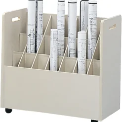 File Cabinets*Safco 3043 21-Slot Mobile Roll File, 19.25"H x 30.25"W x 15.75"D, Putty (3043)