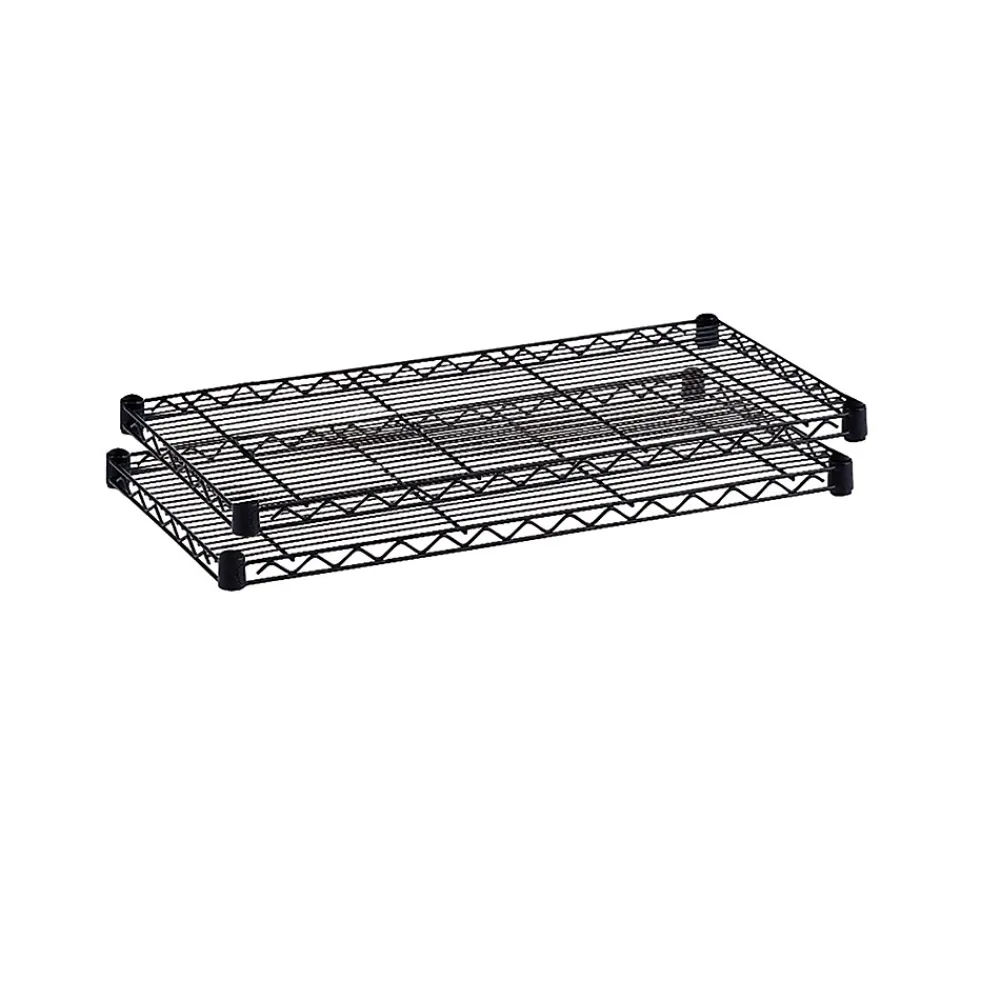 Shelving*Safco Commercial Extra 2-Shelf Metal Shelf, 48", Black (5242BL)